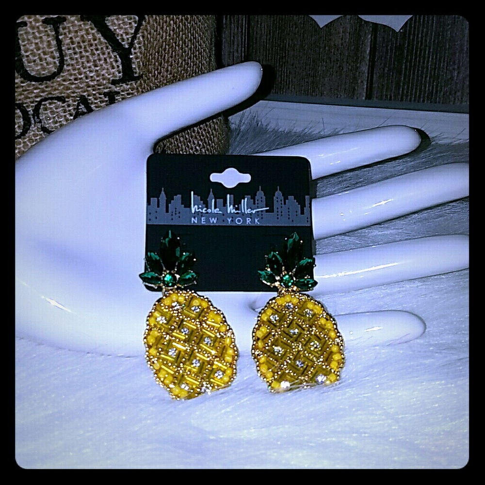 COPY - Nicole Miller pineapple drop earrings